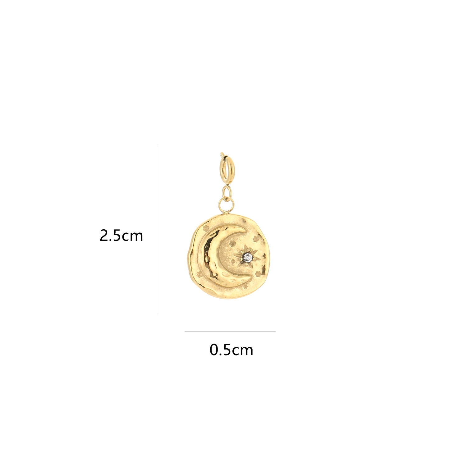 Moon and Sun charm - Gold