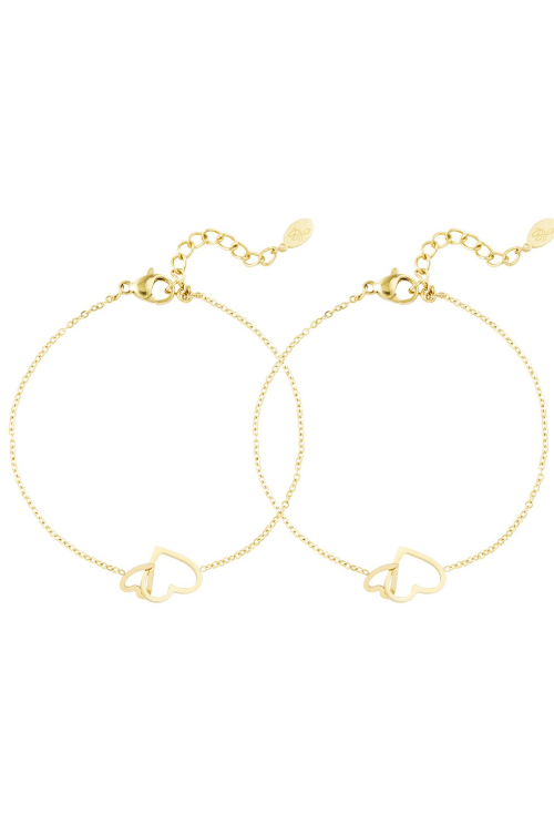 Twin Hearts - Gold