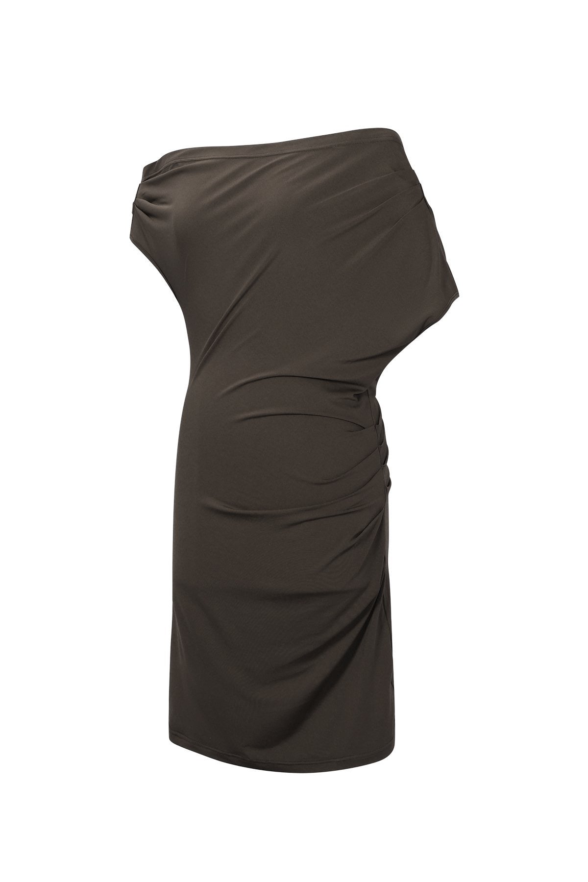 Brown Draped mini dress