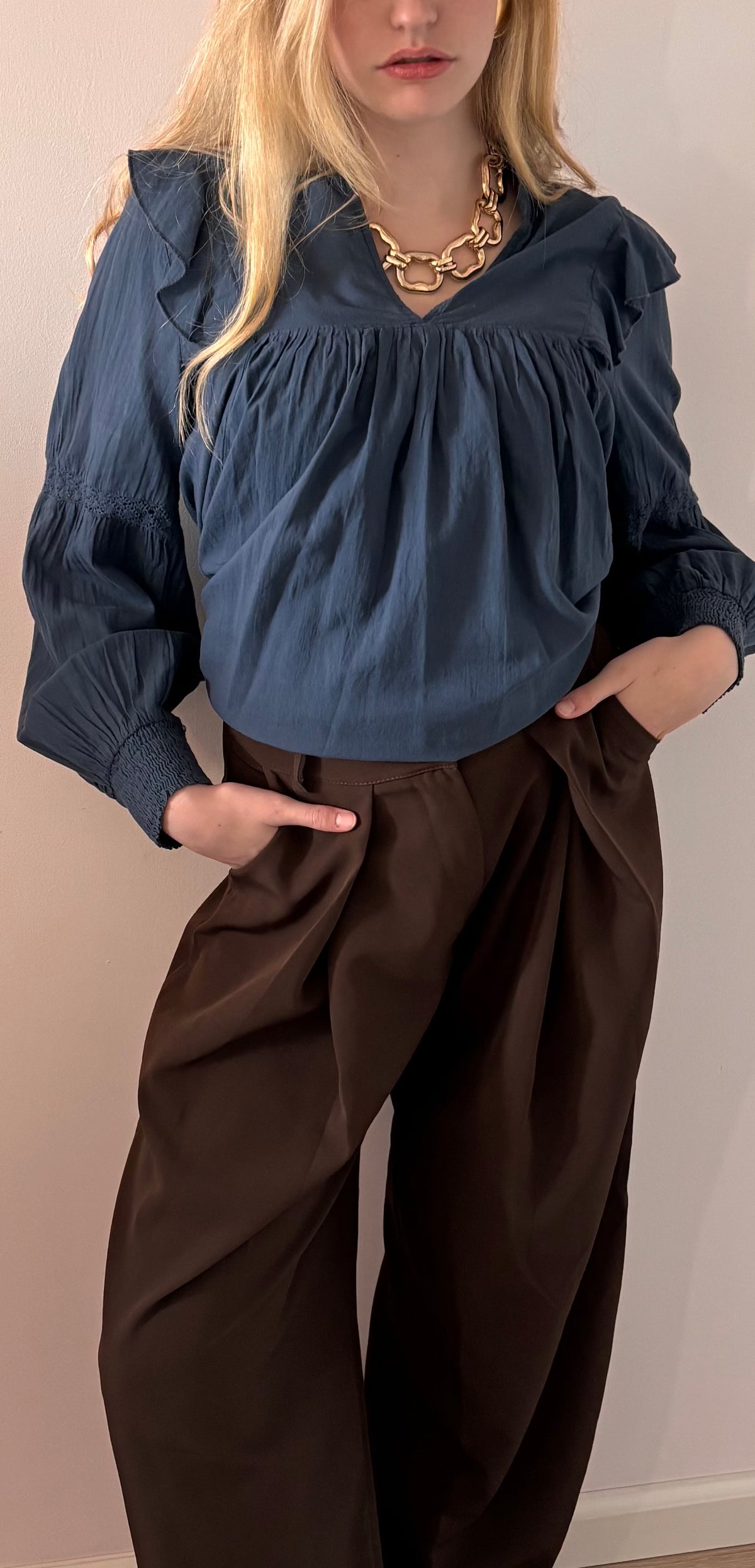 Tall wide leg pantalon