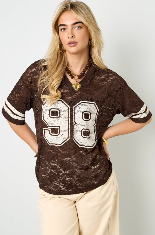 Team 98 Lace Shirt- Brown